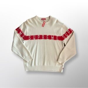 Supreme Inside Out Logo Sweater - Merino Wool - White - Size M (NWT)